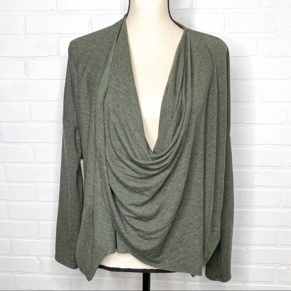 Michael Stars Tops - Michael Stars Olive Green Drape Long Sleeve Top